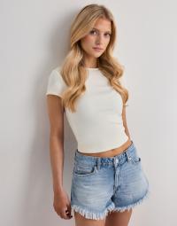 Nelly - Blå - Fringe Jeans Shorts
