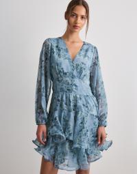 Neo Noir - Blå - Mabella Crepe Print Dress