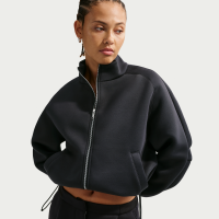 Oversized Nike Pregame Fleece-løbejakke til kvinder - sort