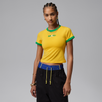 Jordan Brazil-trøje med grafik og rund hals til kvinder - gul