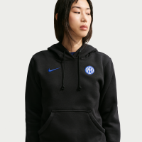 Inter Milan Phoenix Fleece Nike-fodboldhættetrøje til kvinder - sort