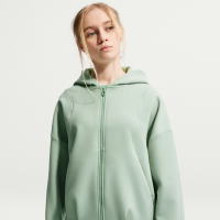 Maskinstrikket Nike MAVN Therma-FIT-hættetrøje med lynlås i fuld længde til piger - grøn
