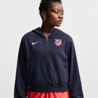 Club Atlético de Madrid Chill Terry Nike Football-hættetrøje med fuld lynlås til kvinder - blå
