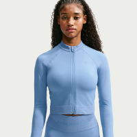 Nike Pro Seamless-træningsoverdel med lynlås til kvinder - blå