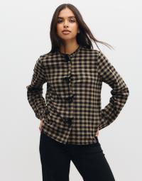 Only - Sort - Onlfrida Check Bow Detail Shirt Wvn