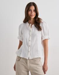 Vero Moda - Hvid - Vmnatali 2/4 Lace Short Top Wvn Noo