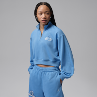 Kort Jordan Brooklyn Fleece-top med 1/4 lynlås til kvinder - blå