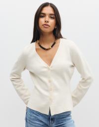 Vero Moda - Hvid - Vmmille Ls V-Neck Cardigan Noos