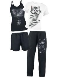 Spiral Pyjamas - Bright Eyes - S till 3XL - Damer - sort-hvid
