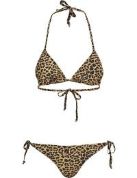Urban Classics Bikinisæt - Ladies Leo Bikini - S till XL - Damer - brun-sort