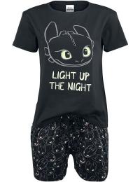 Drachenzähmen leicht gemacht Pyjamas - Ohnezahn - Light Up - S till 3XL - Damer - sort