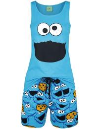 Sesamstrasse Pyjamas - Krümelmonster - Face - S till 3XL - Damer - blå