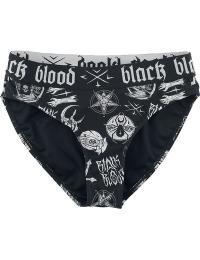 Black Blood by Gothicana Bikinitrusser - Bikini bottoms with occult symbols - S till XXL - Damer - sort