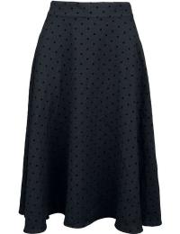 Banned Retro Mellemlang nederdel - Annie Rose Spot Skirt - XS till 4XL - Damer - sort