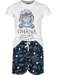 Lilo & Stitch - Disney Pyjamas - Ohana Means Family - S - Damer - hvid-blå