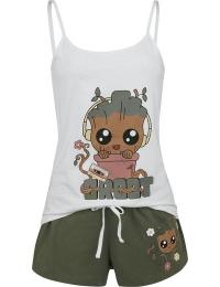 Guardians Of The Galaxy - Disney Pyjamas - Groot - S till 3XL - Damer - hvid-grøn