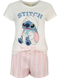 Lilo & Stitch - Disney Pyjamas - Stitch - Tid til at slappe af - L till 3XL - Damer - råhvid-rosa