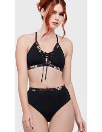 Killstar Bikinitrusser - Twillight  Boho-summer - Askerod bikinitrusser - S till 4XL - Damer - sort-hvid