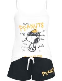 Peanuts Pyjamas - Snoopy - S till 3XL - Damer - hvid-sort