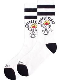 Amerikanske sokker Sokker - Coffee First - Mid High - Standard - Unisex - hvid