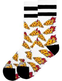 Amerikanske sokker Sokker - Pizza Inferno - Mid High - Standard - Unisex - hvid
