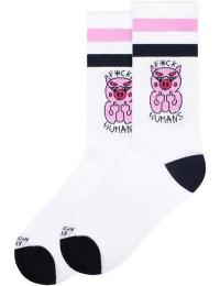 Amerikanske sokker Sokker - F*ck Humans - Mid High - Standard - Unisex - hvid
