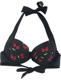 Rock Rebel by EMP Bikinitop - Black Bikini Top with Rockabilly Print - L till XXL - Damer - sort