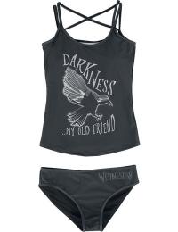 Wednesday Bikinisæt - Darkness... My old friend - S till 3XL - Damer - sort