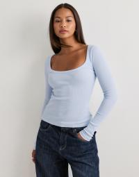 Nelly - Blå - Perfect Rib LS Top