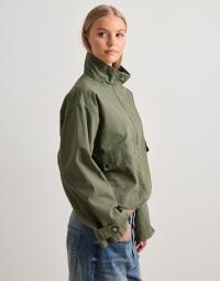 Nelly - Grøn - Funnel Neck Cotton Jacket