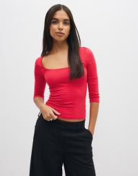 Nelly - Rød - Romance Half Sleeve Top