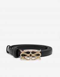 Malina - Sort - Mini Monogram Leather Belt
