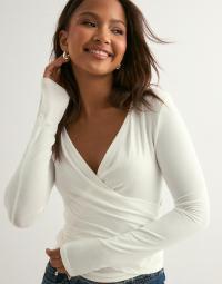 Nelly - Hvid - Ultra Soft Wrap Top