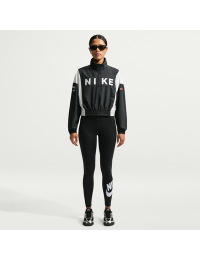 Højtaljede Nike Classics-leggings med grafik til kvinder - sort