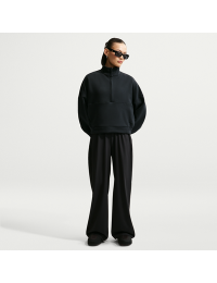 Løstsiddende Nike 24.7 PerfectStretch Dri-FIT-bukser med brede ben og høj talje til kvinder - sort