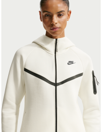 Nike Tech Fleece Windrunner-hættetrøje med lynlås til kvinder - hvid