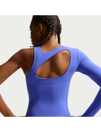 Nike Zenvy Dri-FIT-top med ét ærme til kvinder - blå