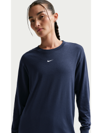 Langærmet Nike One Relaxed Dri-FIT-trøje til kvinder - blå