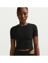 Kortærmet Nike Zenvy Dri-FIT-top til kvinder - sort