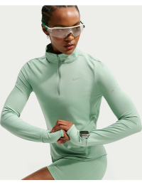 Nike Swift UV-løbetop med Dri-FIT og 1/4 lynlås til kvinder - grøn