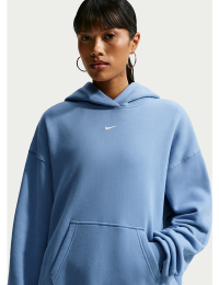 Oversized Nike Studio Fleece-hættetrøje i medium vægt til kvinder - blå