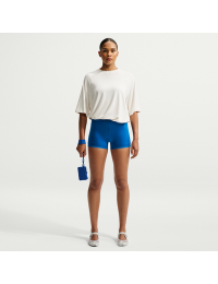 NikeSKIMS Satin Shine-boyshorts med mellemhøj talje og snoretræk til kvinder (5,1 cm) - blå