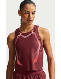 Kort Nike AeroSwift Dri-FIT ADV-løbetanktop til kvinder - rød