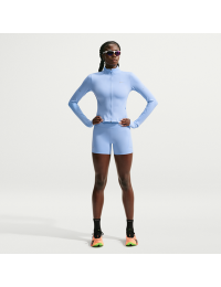 Tætsiddende Nike Swift-løbeshorts (10 cm) med høj talje og lommer til kvinder - blå