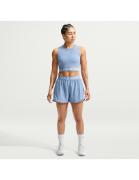 Vævede Nike Pro Dri-FIT-shorts (7,5 cm) med mellemhøj talje og indershorts til kvinder - blå