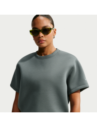 Oversized Nike Pregame Fleece-top med mod-crop til kvinder - grøn