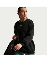 Oversized Nike Studio-sweatshirt med rund hals til større børn (piger) - sort