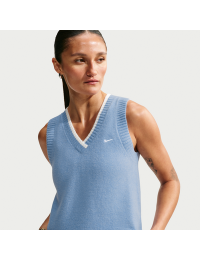 Maskinstrikket Nike Chill-sweatervest med løstsiddende pasform til kvinder - blå