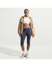 Tætsiddende Nike Chill Jersey-caprileggings med høj talje til kvinder - grå