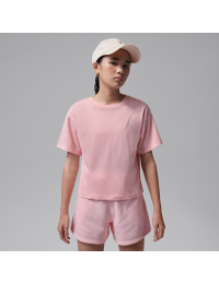 Broderet Jordan Brooklyn Essentials-T-shirt til større børn (piger) - Pink